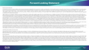 Gain Therapeutics logo and conference branding at Jefferies Healthcare Conference 2022