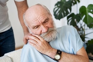 Parkison's caregiver providing emotional support to patient