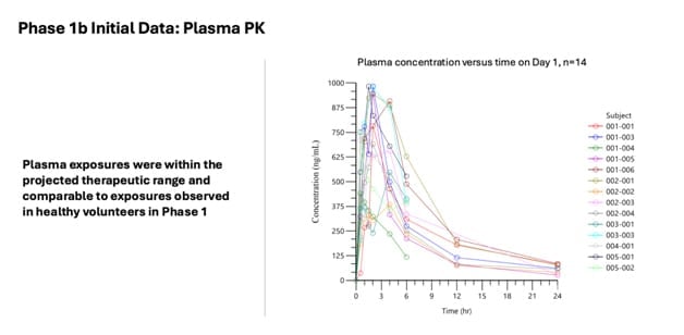 Image showing initial data of Phase 1b including Plasma PK.